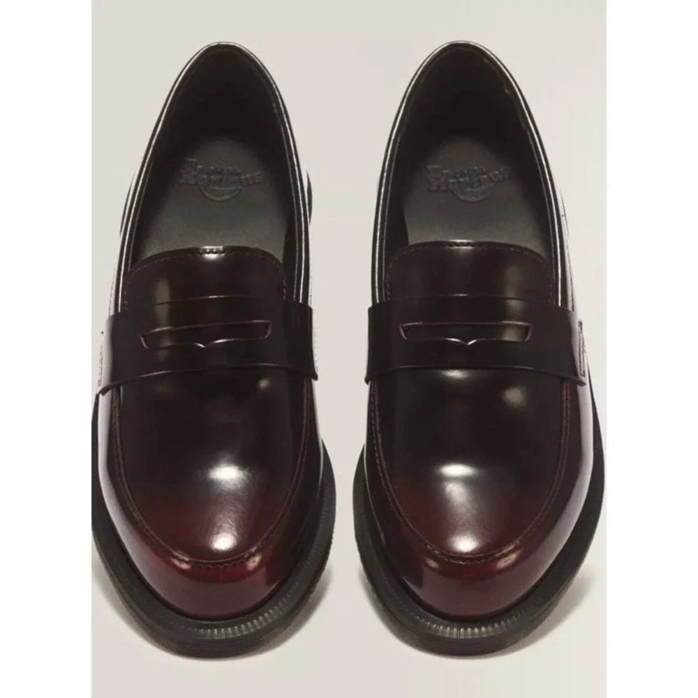 New Dr. Martens Temara Women's 6 Black Cherry Red Arcadia Penny Loafers 37 $130